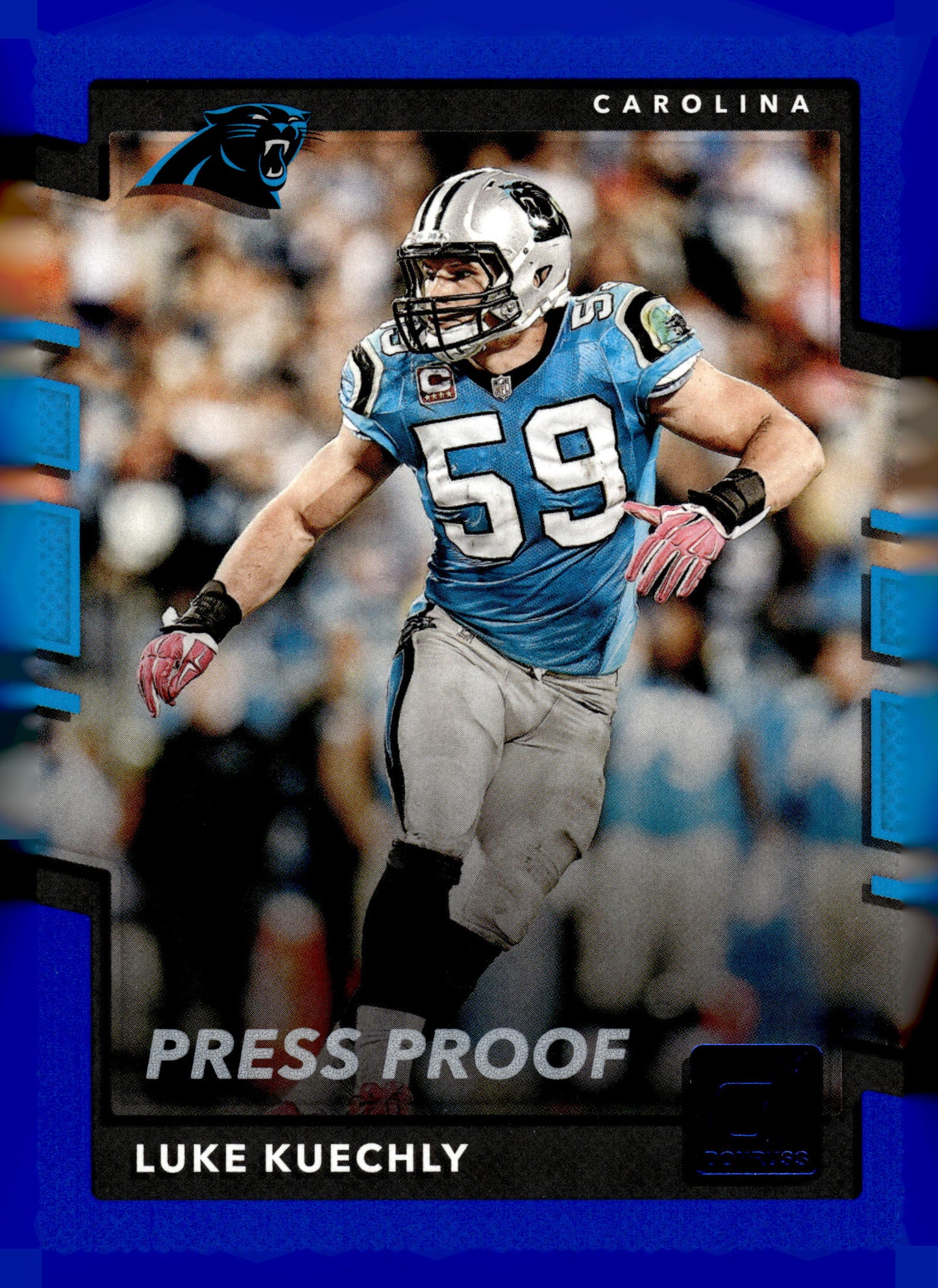 2017 Donruss #130 Luke Kuechly Press Proof Blue