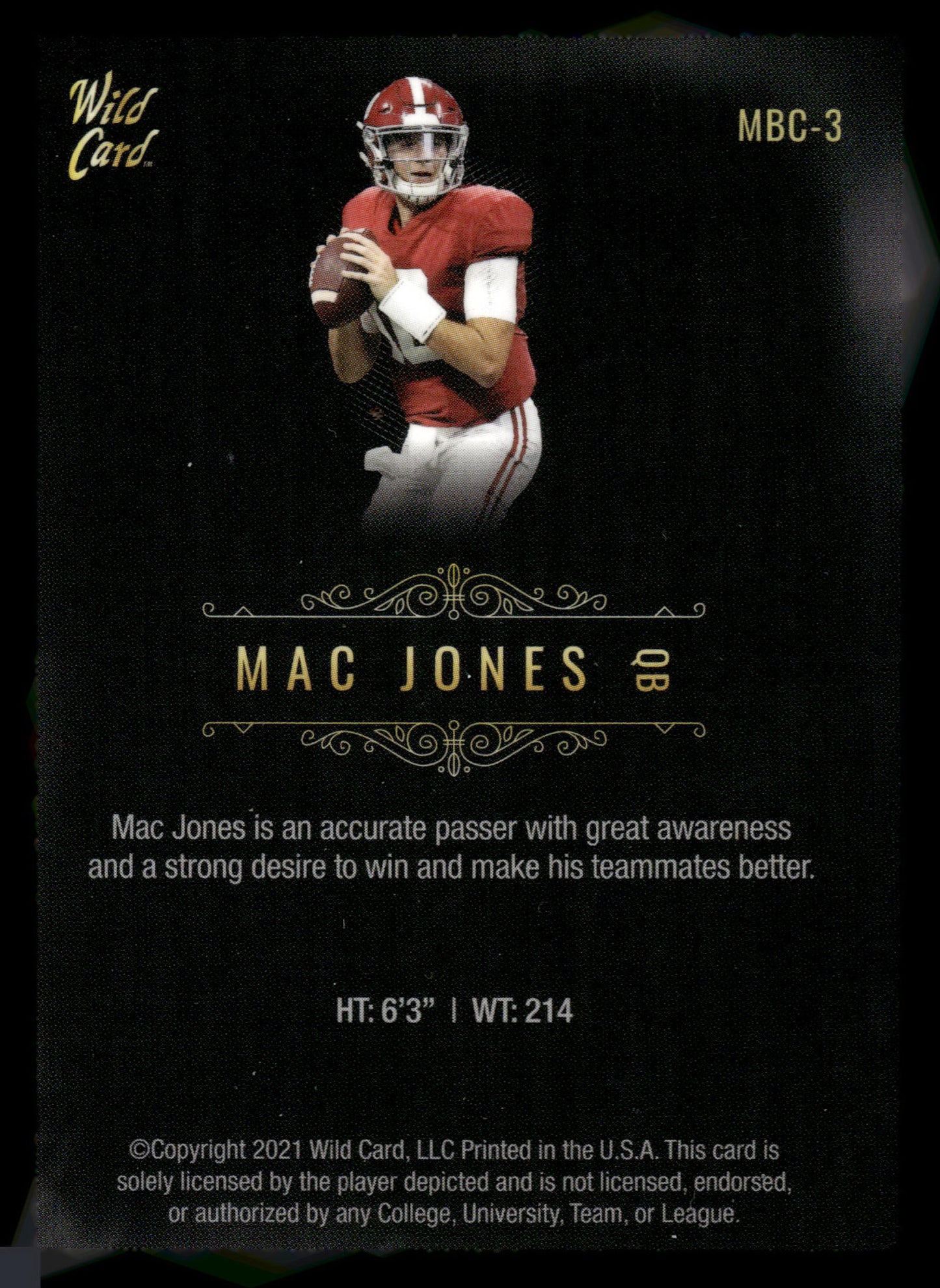 2021 Wild Card Matte - Smoking Guns Cracker Barrel Green #MBC-3 Mac Jones