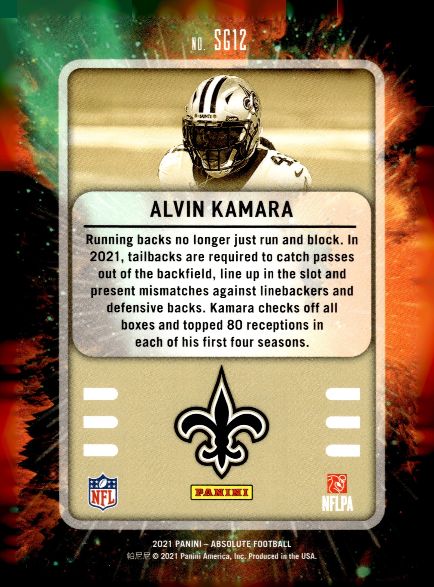 2021 Panini Absolute #SG12 Alvin Kamara Star Gazing