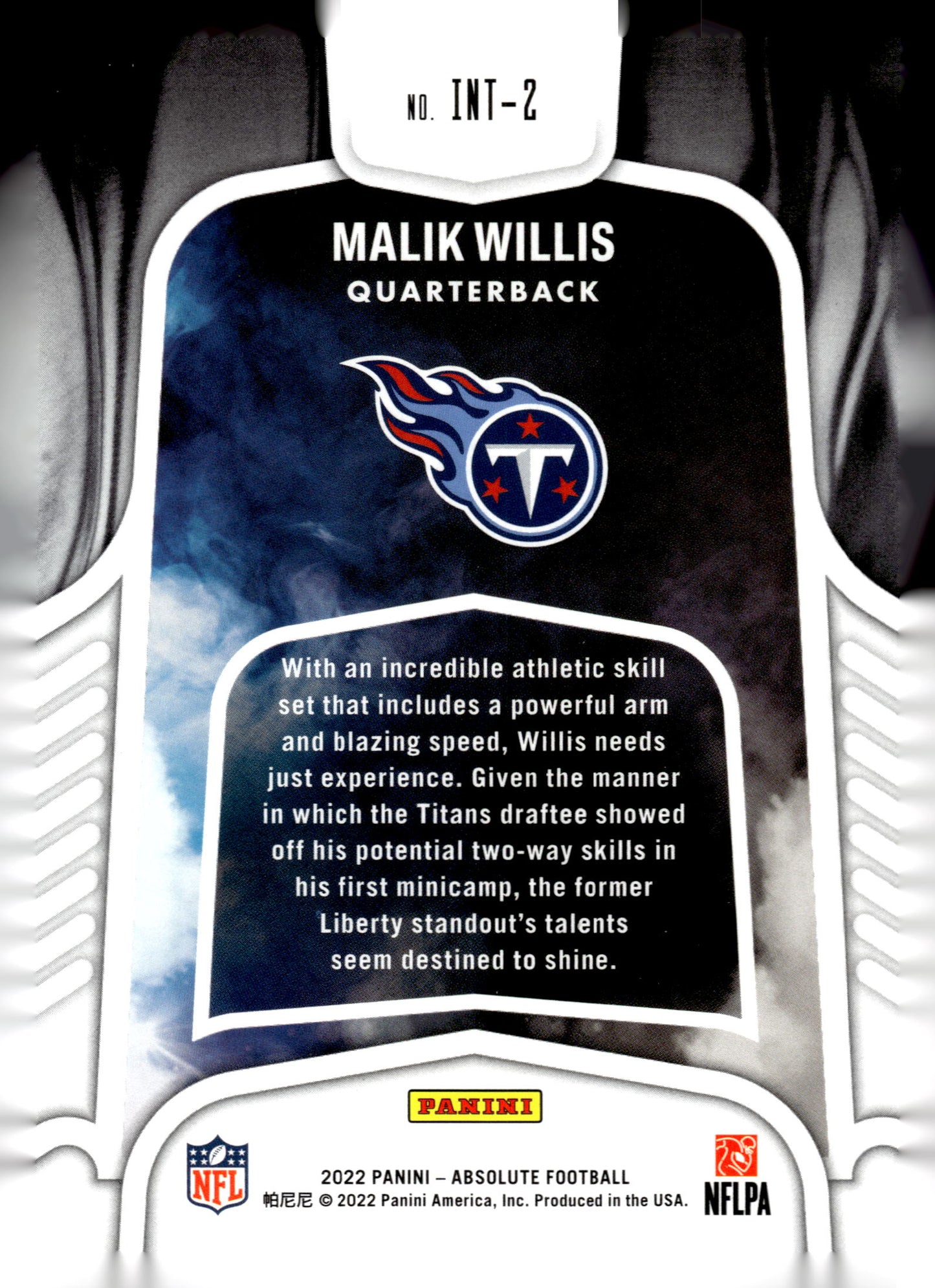2022 Panini Absolute #INT-2 Malik Willis Introductions