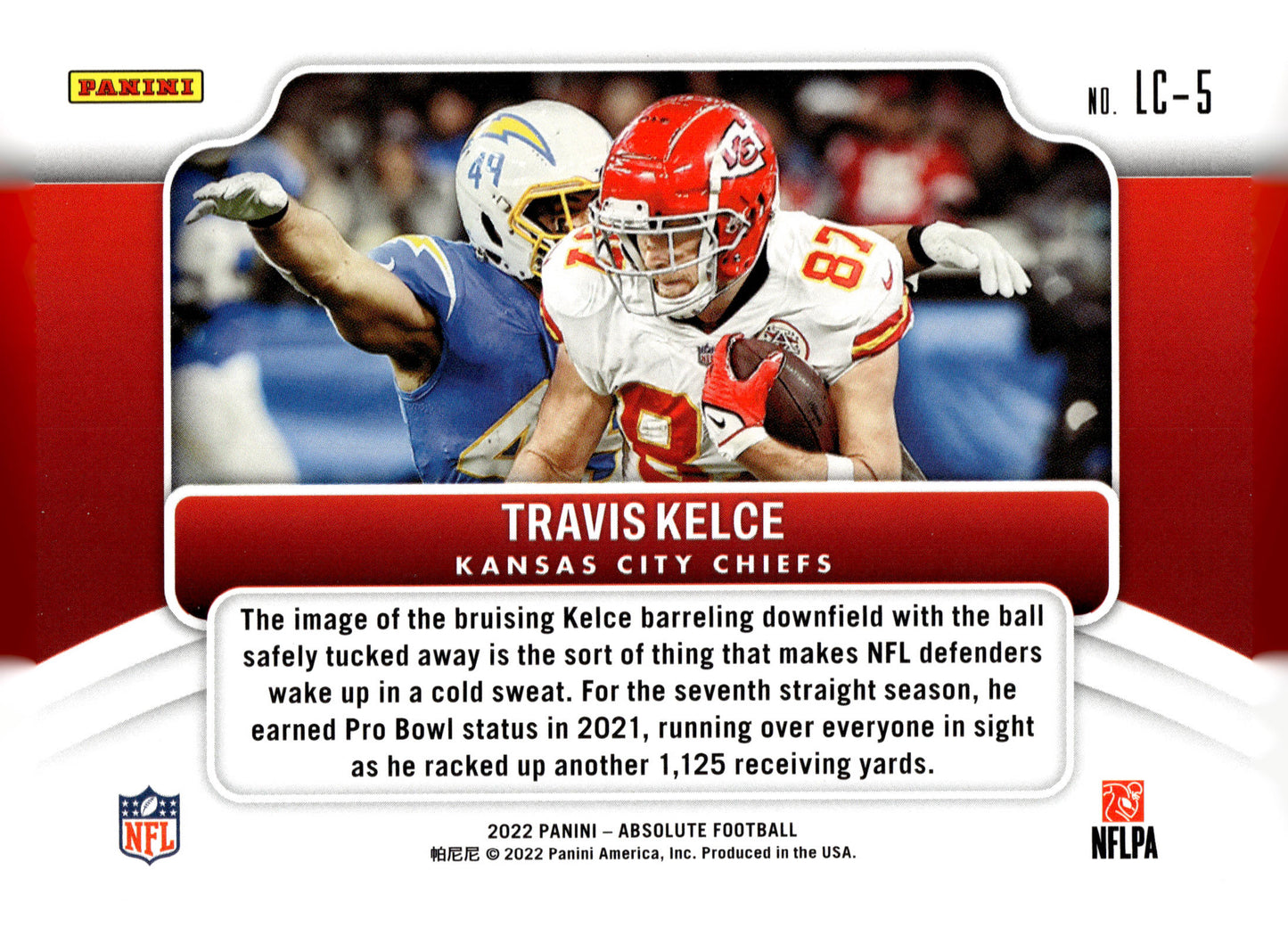 2022 Panini Absolute #LC-5 Travis Kelce Last Call