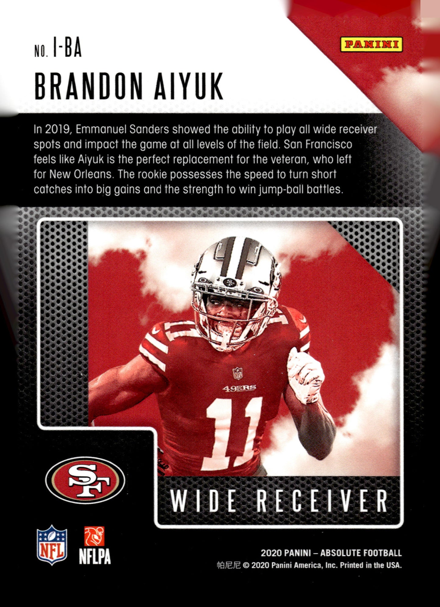 2020 Panini Absolute #I-BA Brandon Aiyuk Introductions