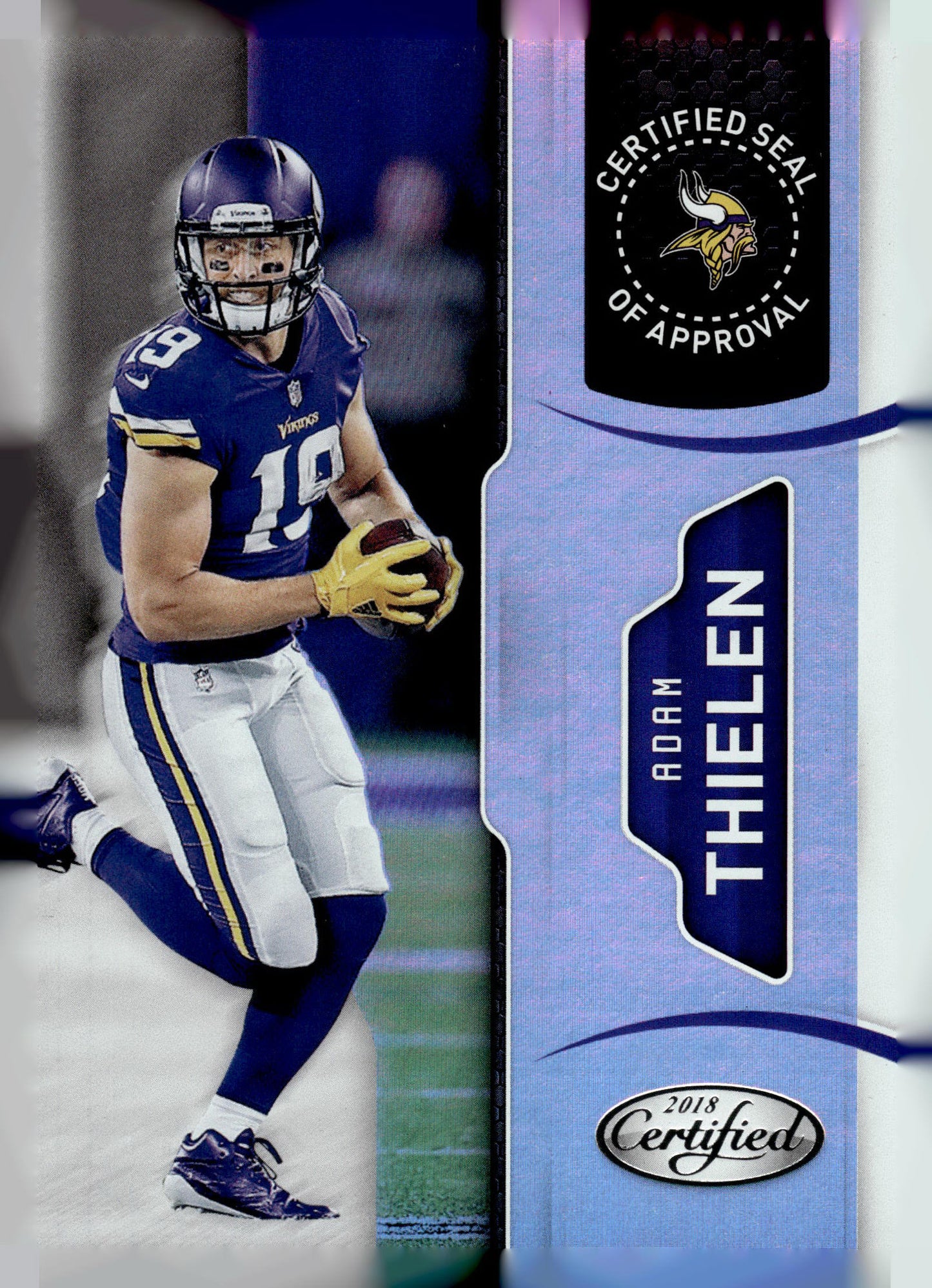 2018 Panini Certified #8 Adam Thielen Certified Seal of Approval