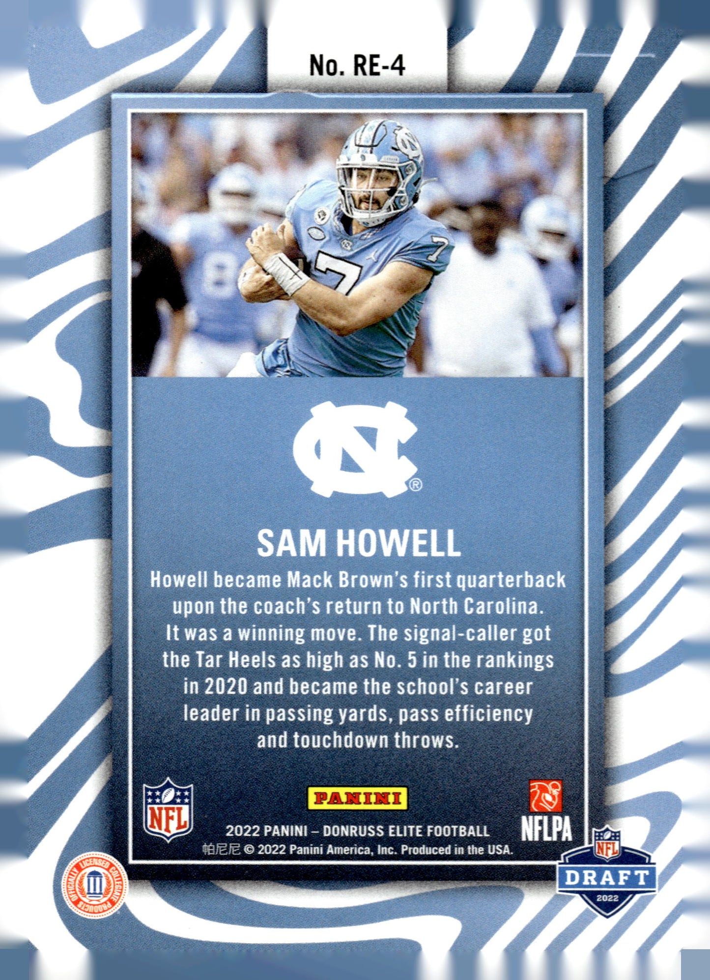 2022 Donruss Elite #RE-4 Sam Howell Rookie Elitist