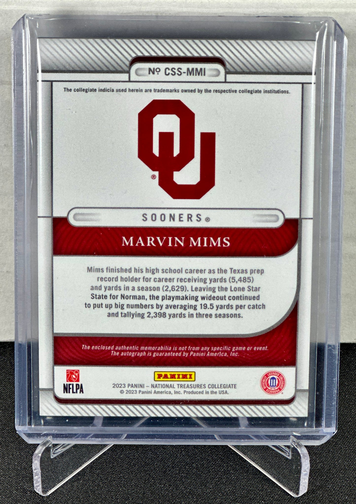 2023 National Treasure material signature Marvin Mims #/39