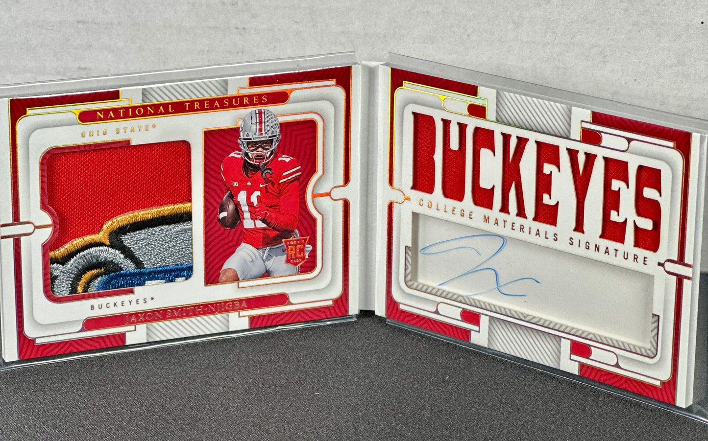 2023 National Treasures Collegiate Jaxon Smith-Njigba Rose Bowl RPA Booklet 3/10