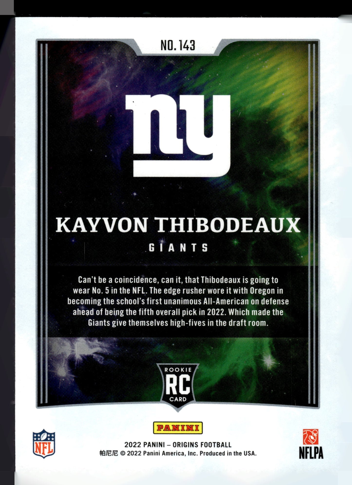 2022 Panini Origins #143 Kayvon Thibodeaux