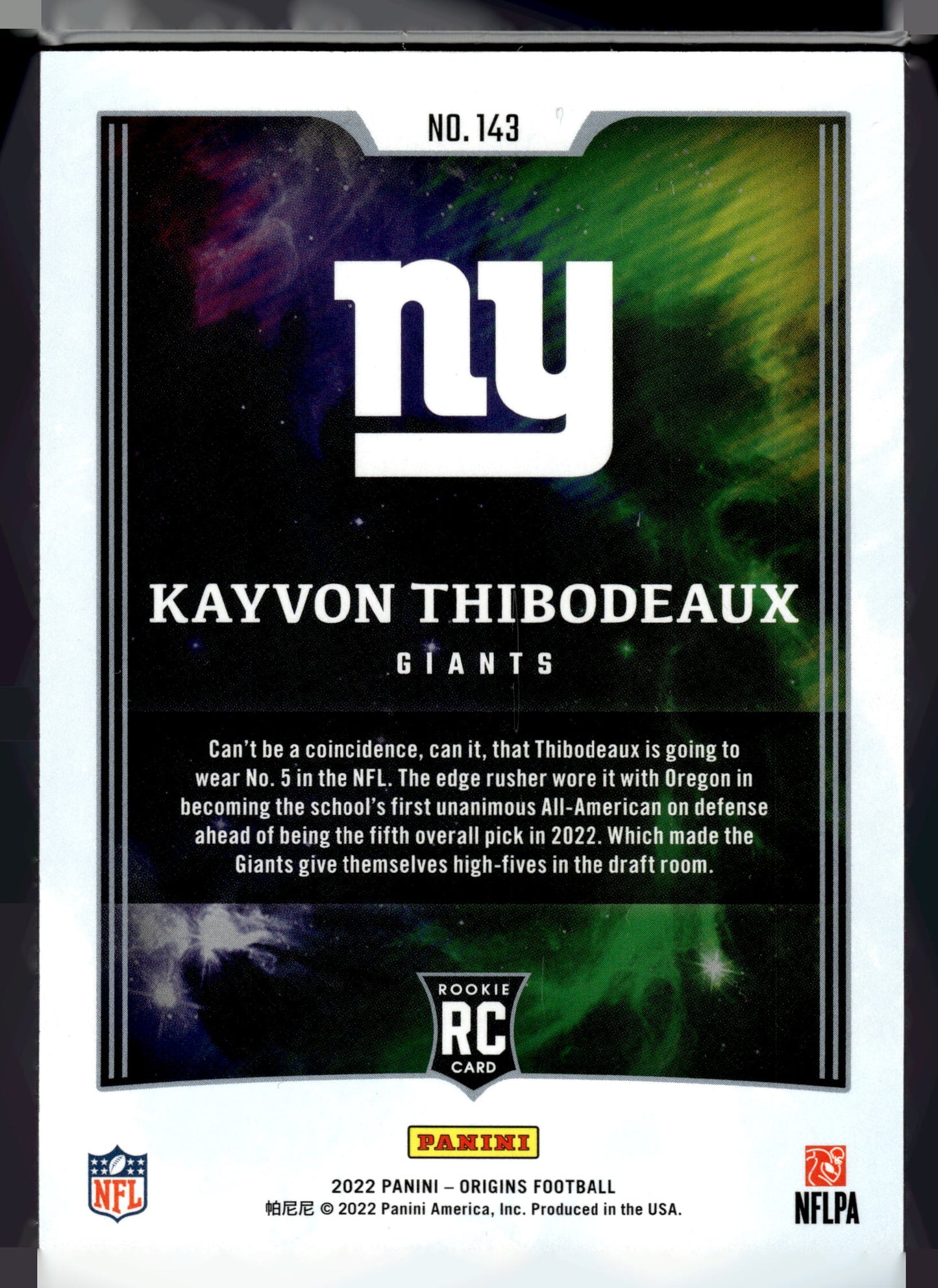 2022 Panini Origins #143 Kayvon Thibodeaux Red #/299