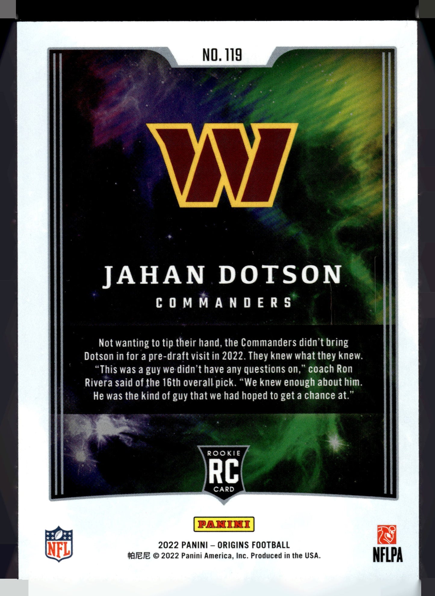 2022 Panini Origins #119 Jahan Dotson
