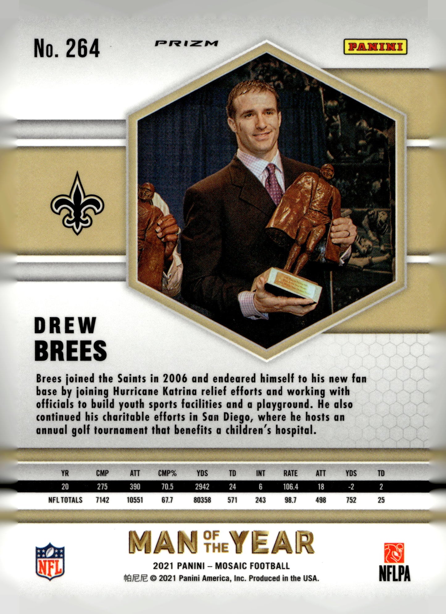 2021 Panini Mosaic #264 Drew Brees Prizm Camo Pink