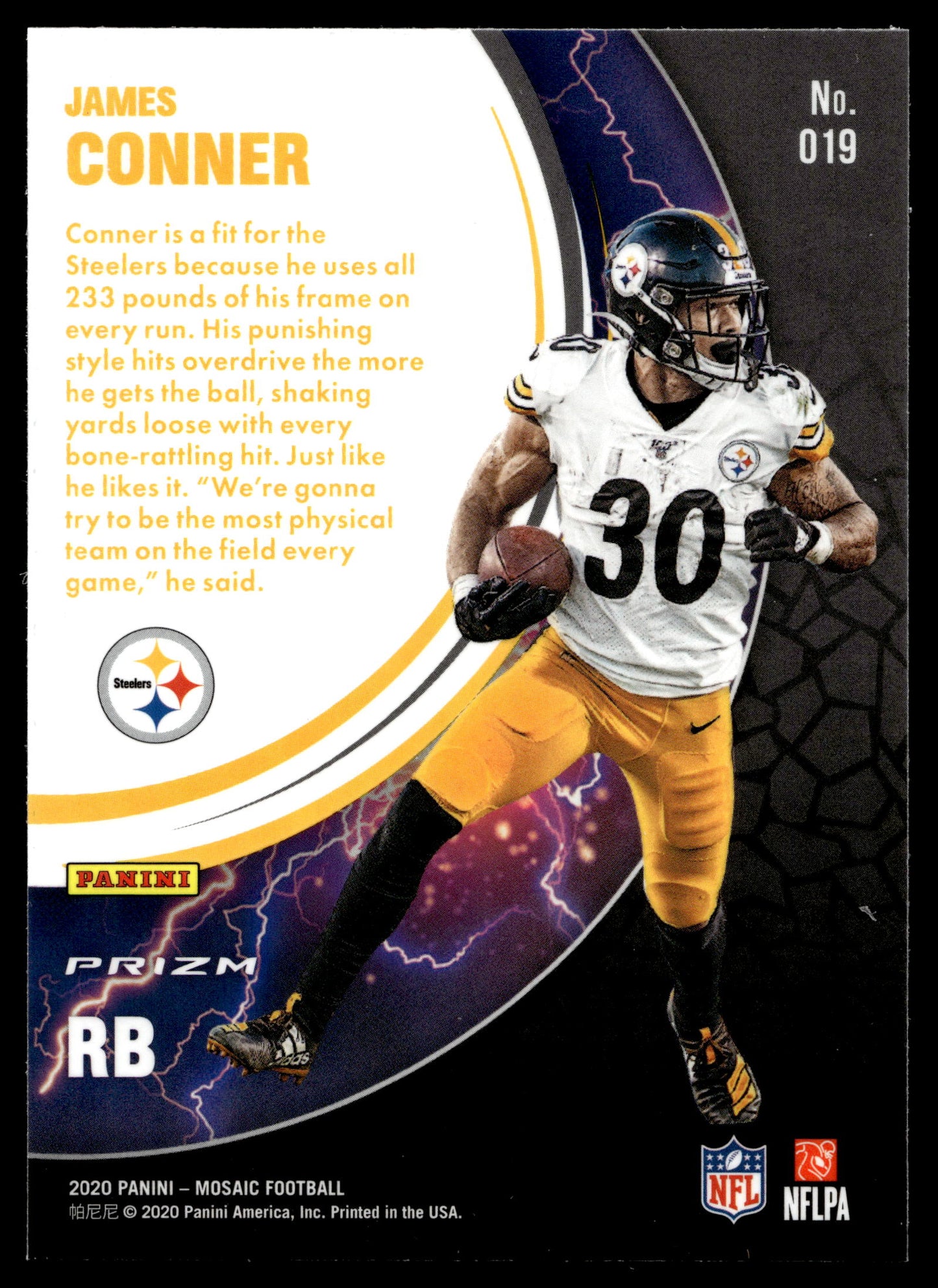 2020 Panini Mosaic #O19 James Conner Overdrive