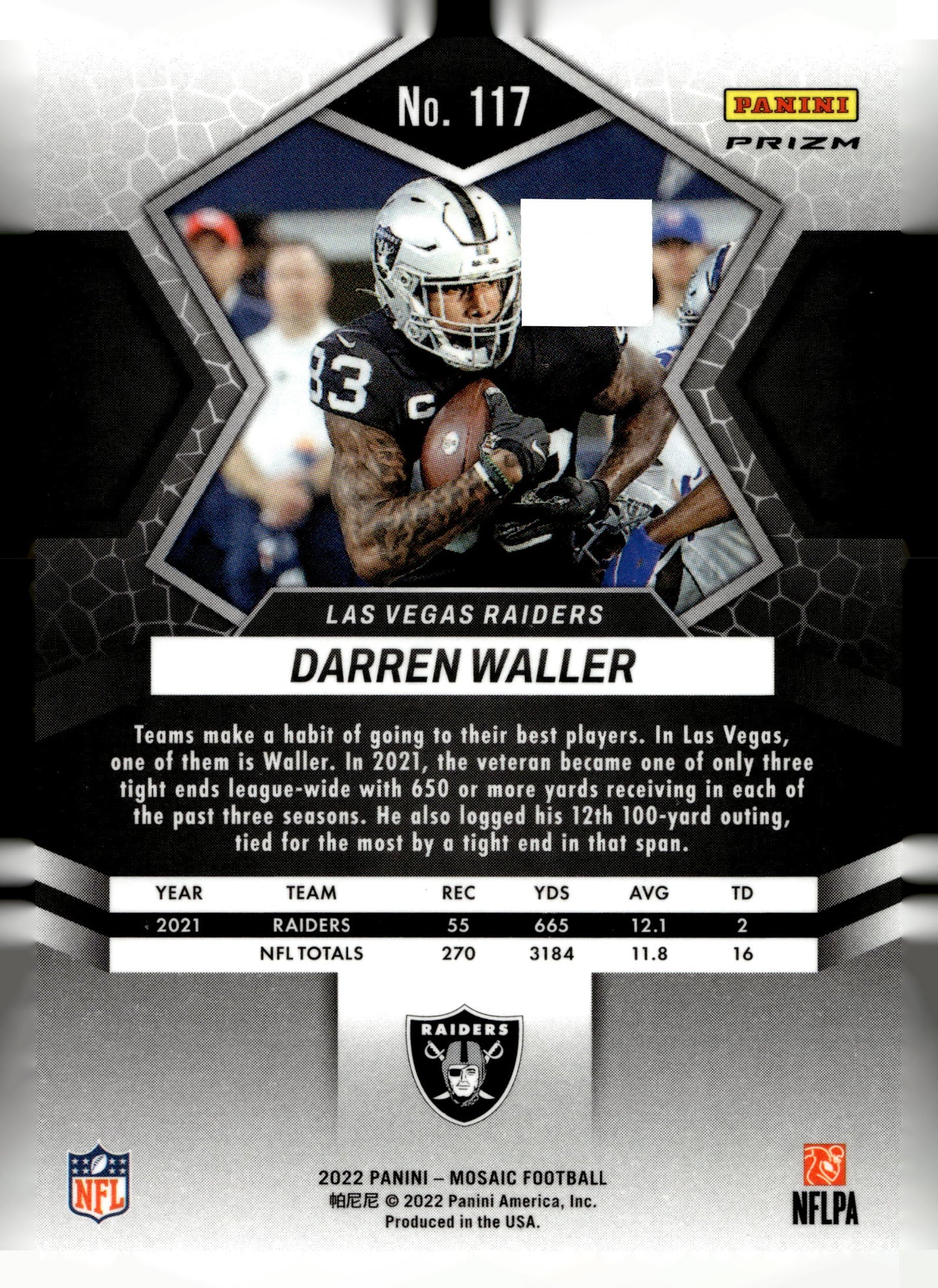 2022 Panini Mosaic #117 Darren Waller Mosaic Green