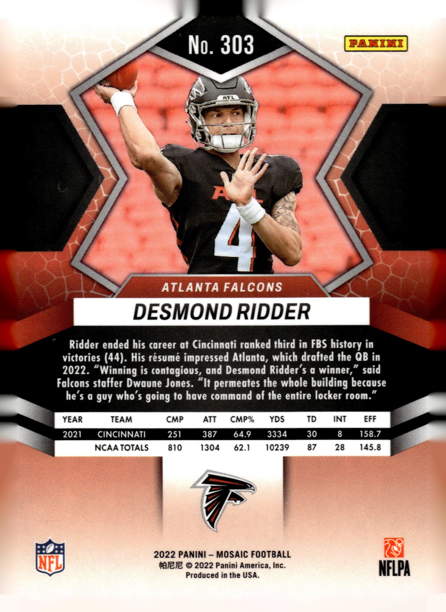2022 Panini Mosaic #303 Desmond Ridder