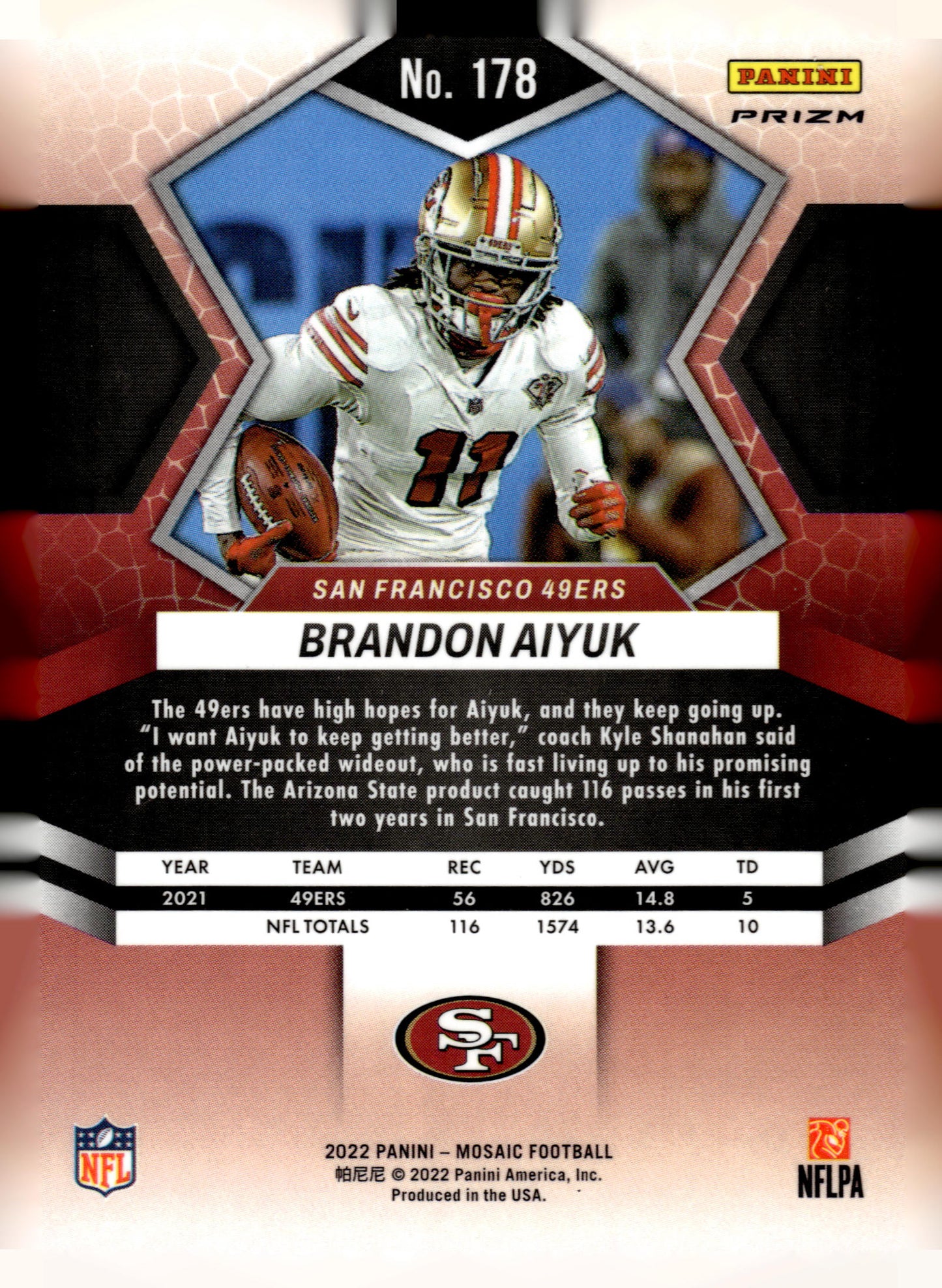 2022 Panini Mosaic #178 Brandon Aiyuk