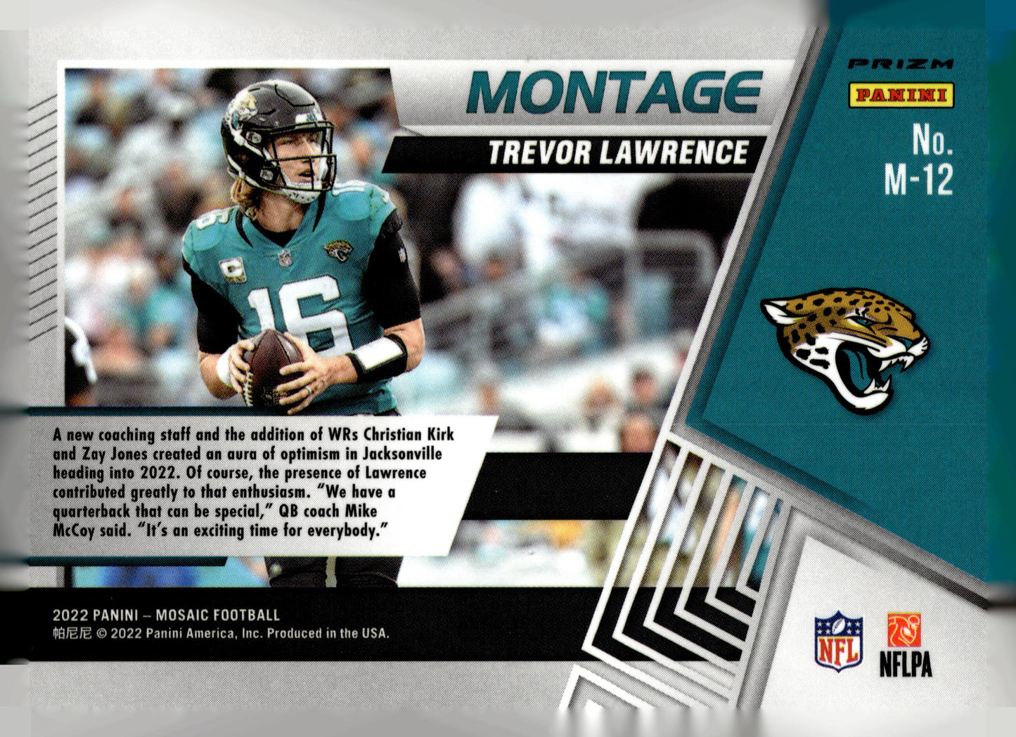 2022 Panini Mosaic #M-12 Trevor Lawrence Montage