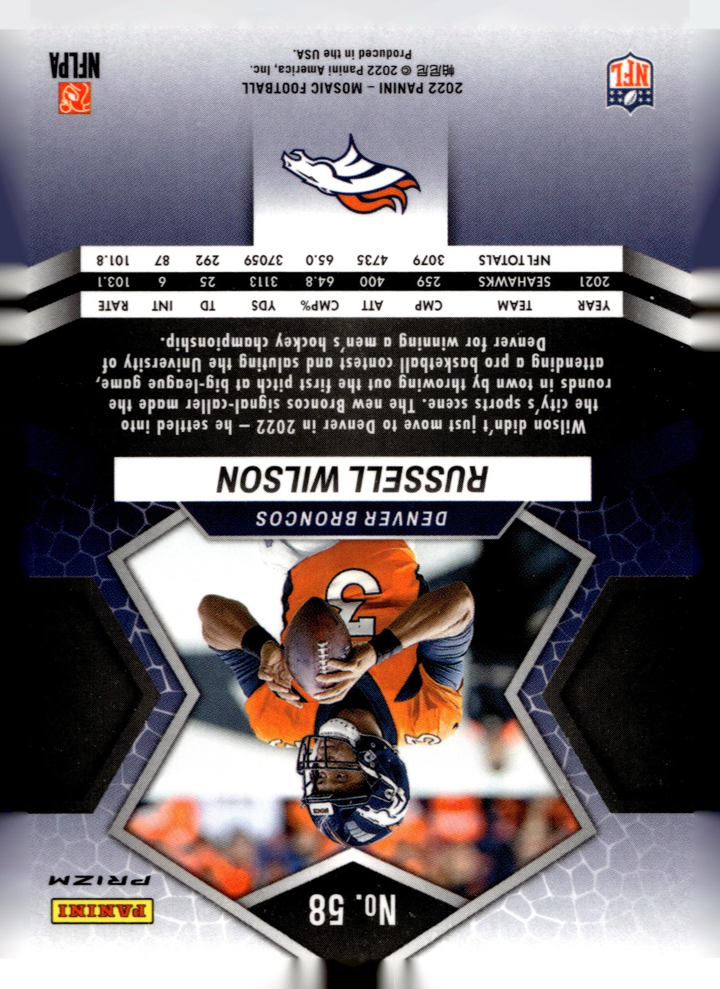 2022 Panini Mosaic #58 Russell Wilson Mosaic Green