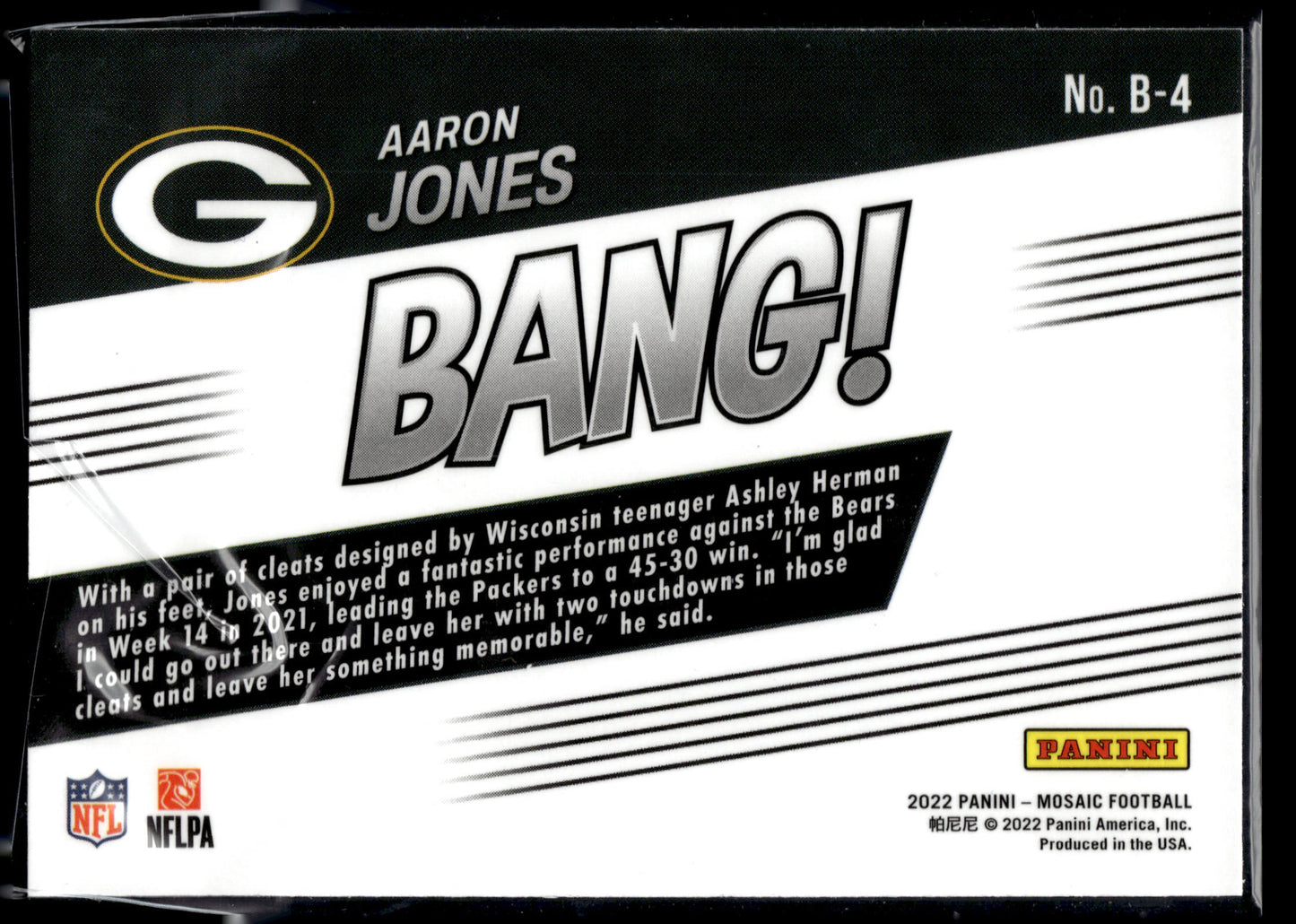2022 Panini Mosaic #B-4 Aaron Jones Bang!