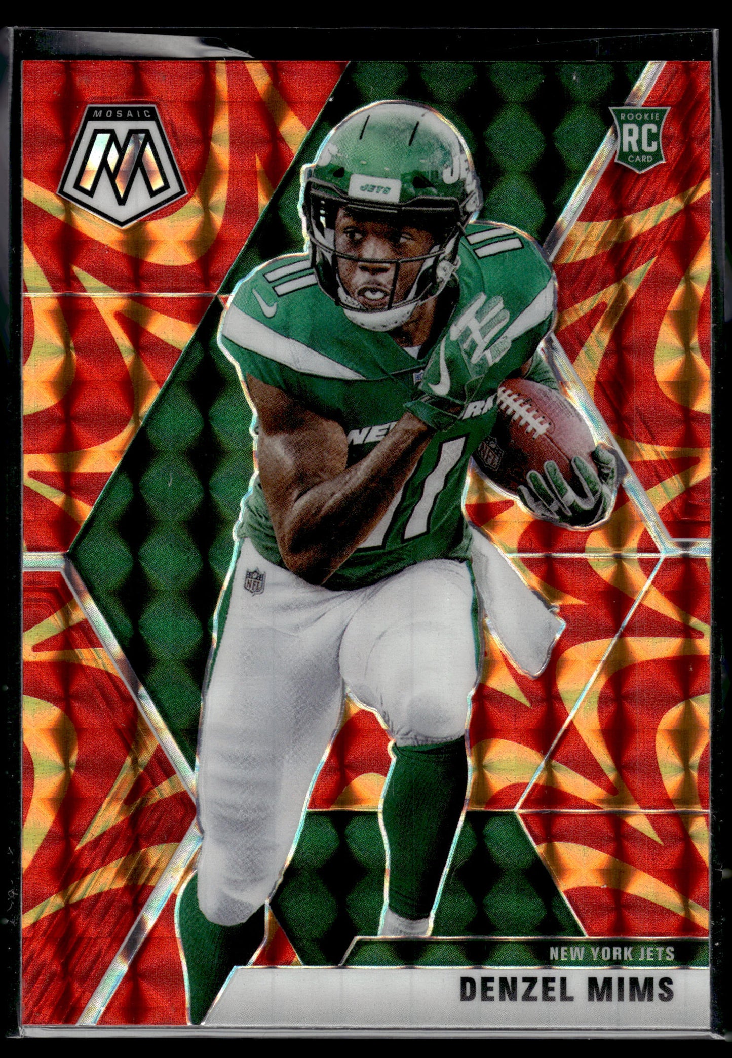 2020 Panini Mosaic #225 Denzel Mims Prizm Reactive Orange