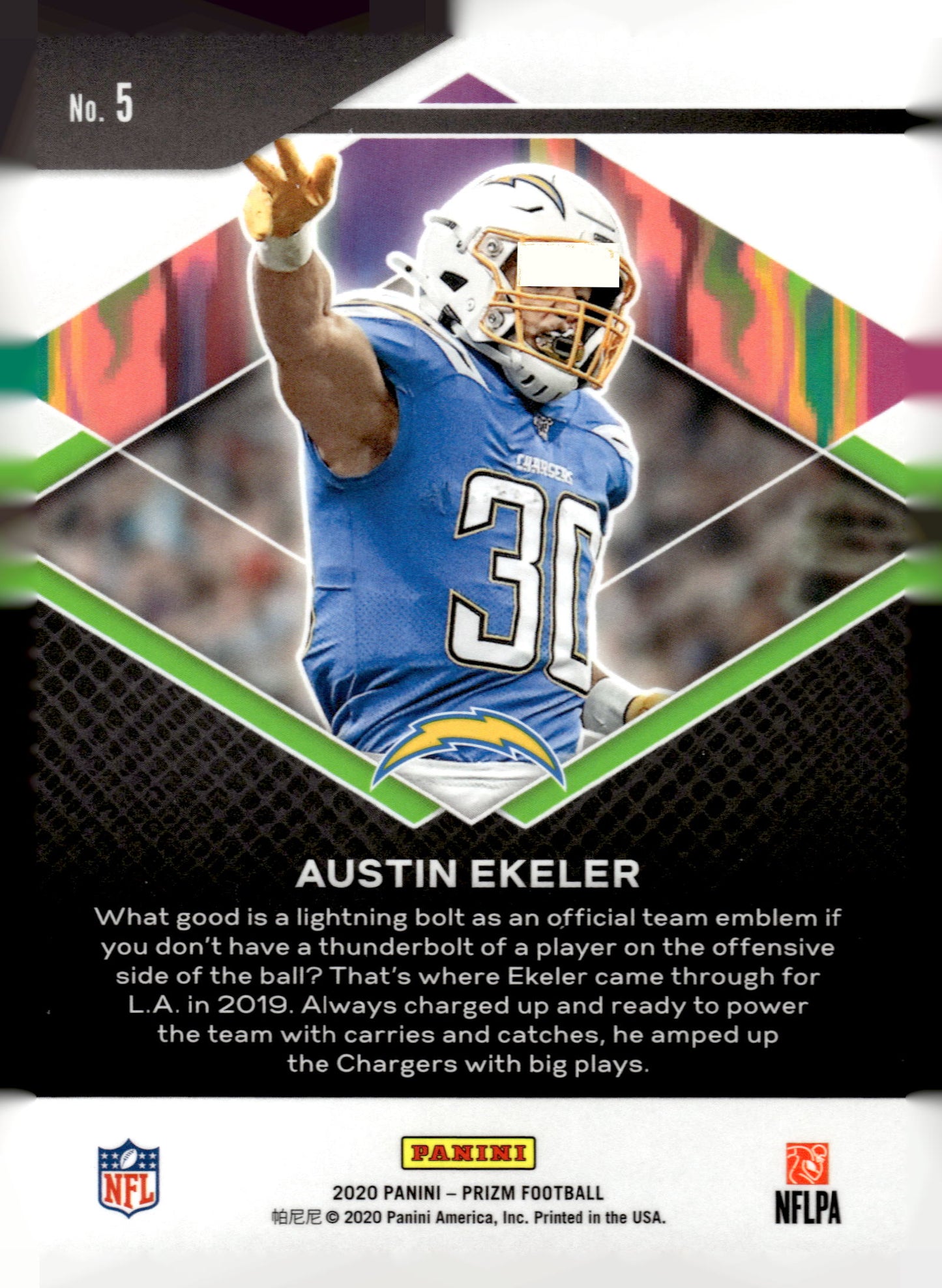 2020 Panini Prizm #5 Austin Ekeler Hype
