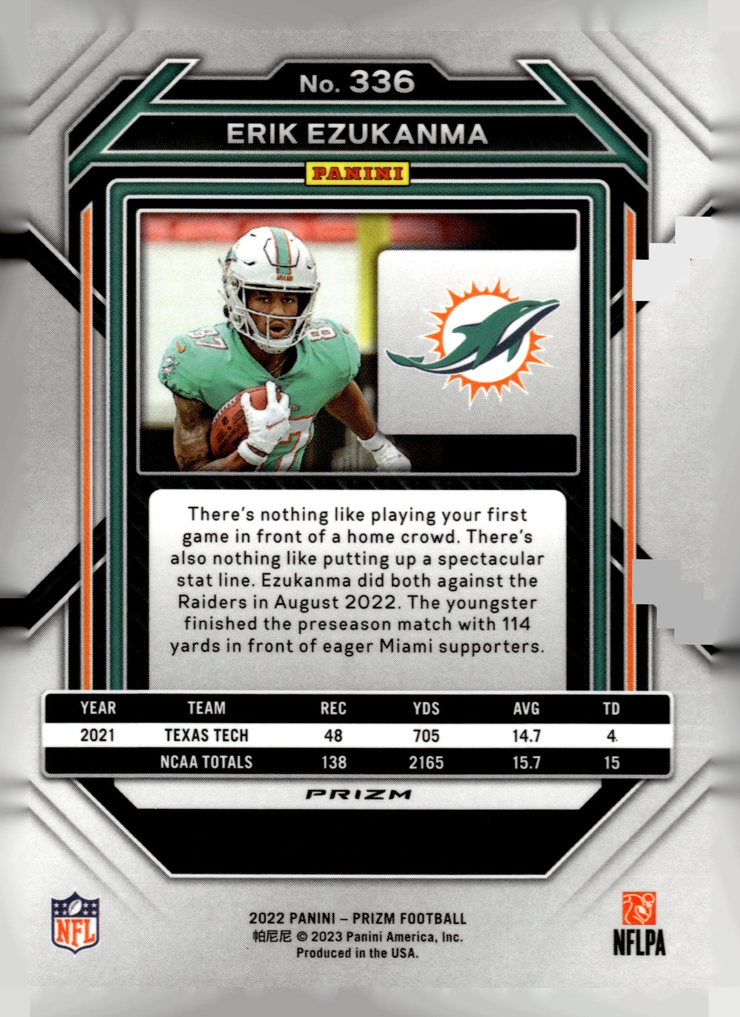 2022 Panini Prizm #336 Erik Ezukanma Green