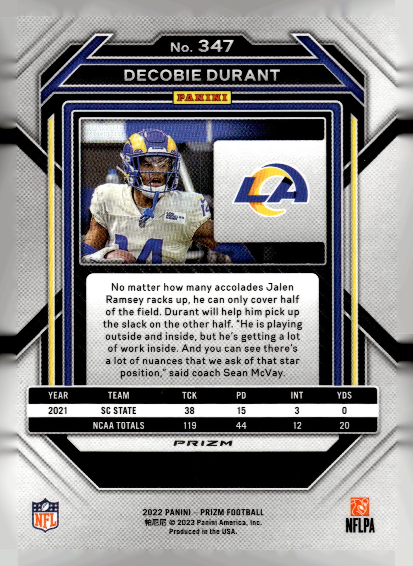 2022 Panini Prizm #347 Decobie Durant Green