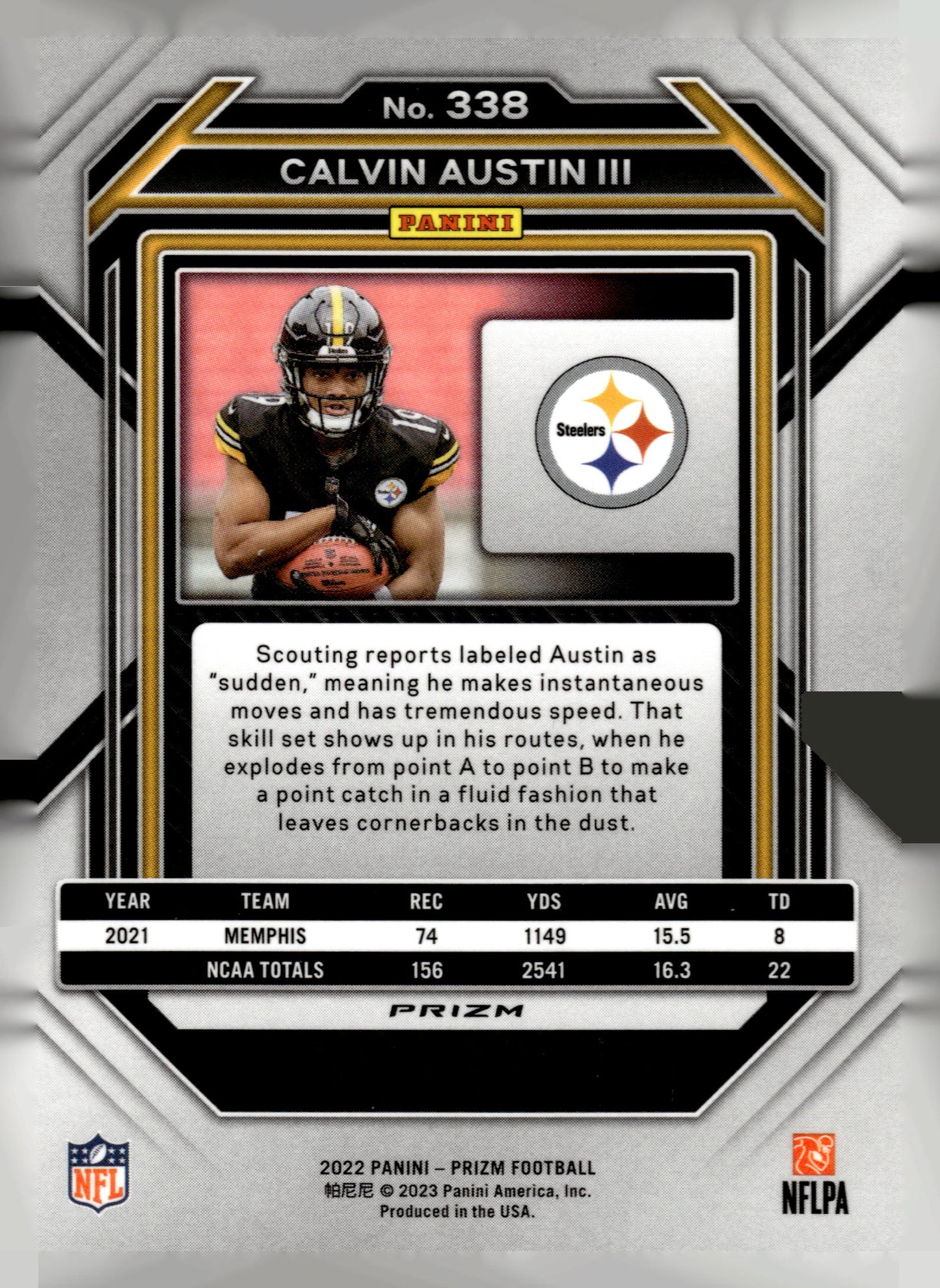 2022 Panini Prizm #338 Calvin Austin III Blue