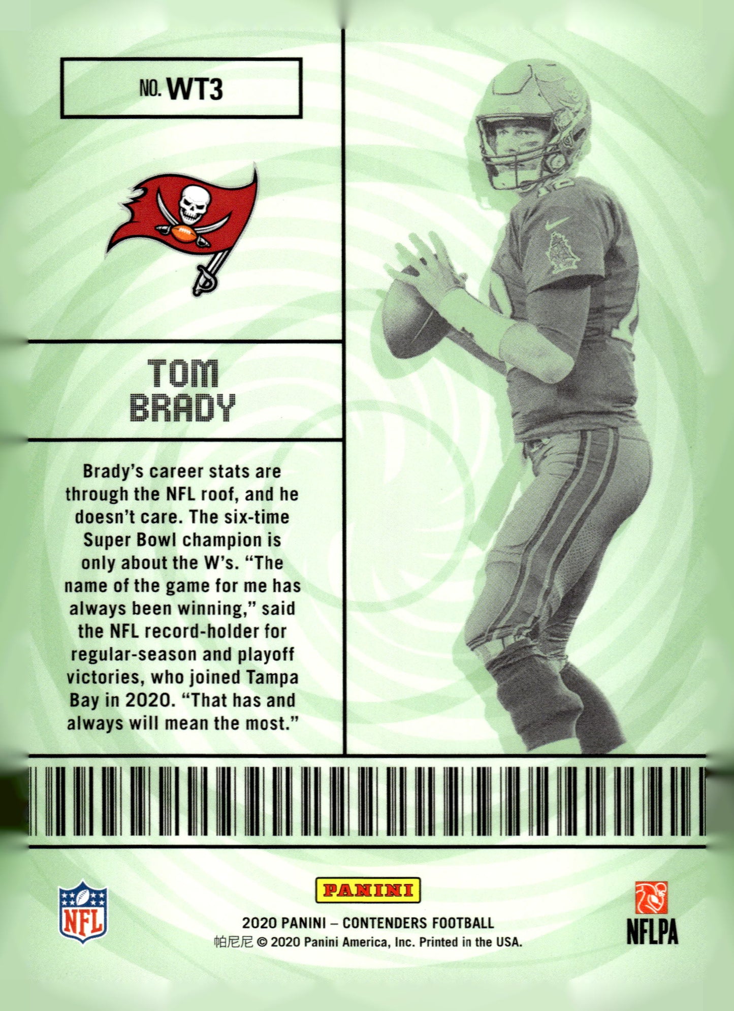 2020 Panini Contenders #WT3 Tom Brady Winning Ticket