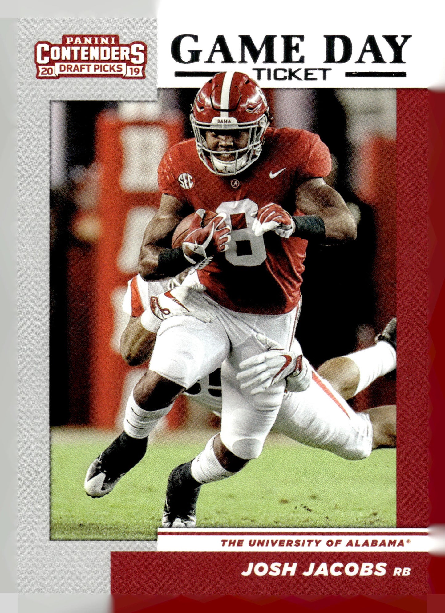 2019 Panini Contenders Draft Picks Collegiate #28 Josh Jacobs Game Day Ticket