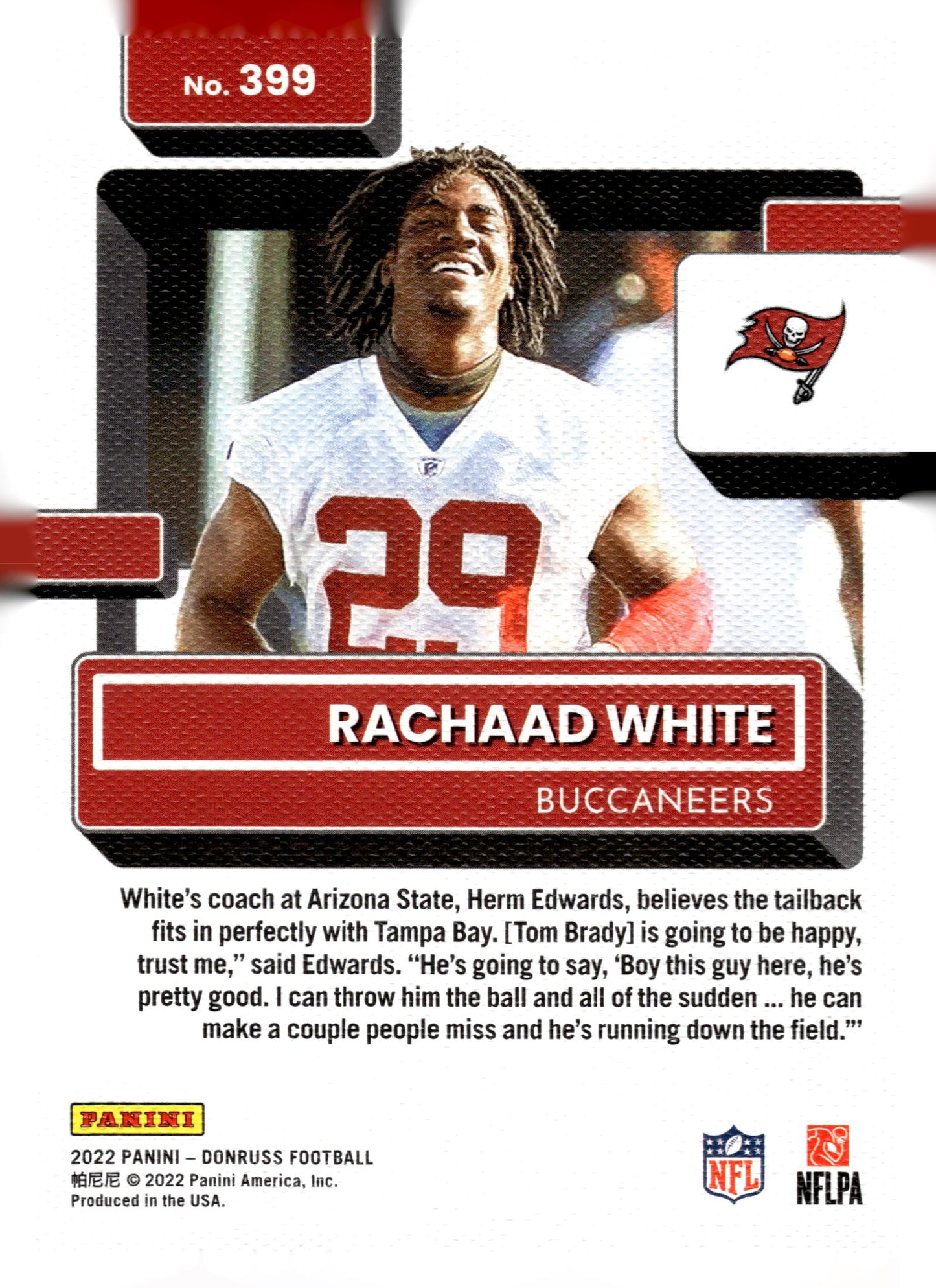 2022 Donruss #399 Rachaad White Rated Rookies Portrait
