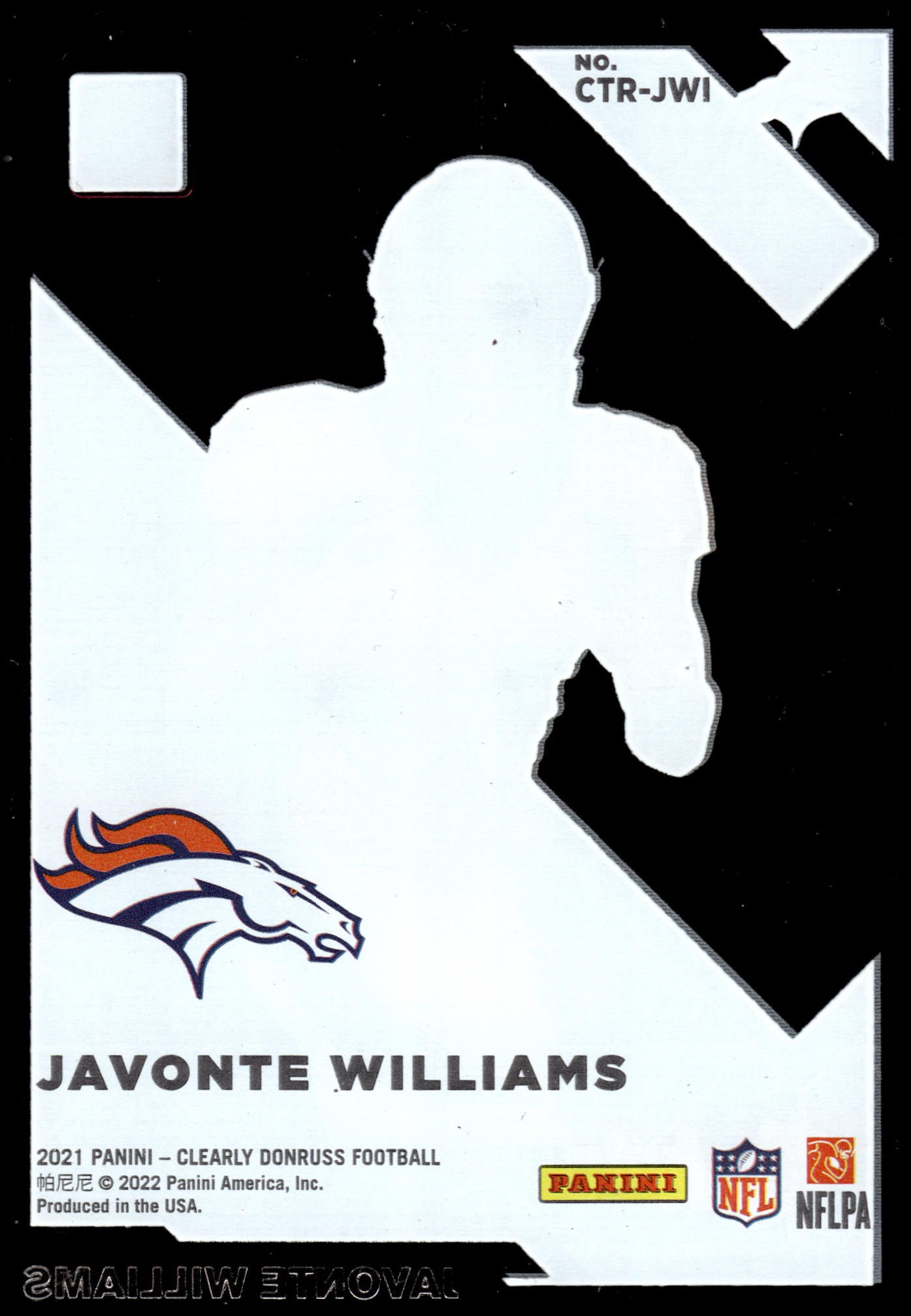 2021 Clearly Donruss #CTR-JWI Javonte Williams Clearly The Rookies