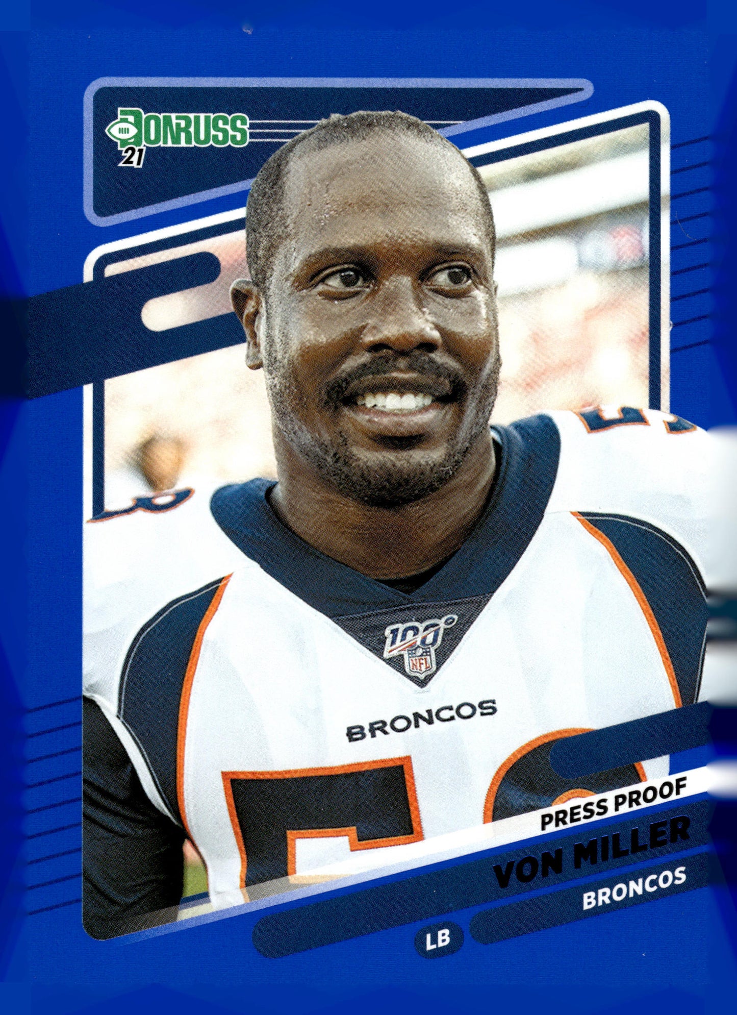 2021 Donruss #181b Von Miller Press Proof Blue No Helmet