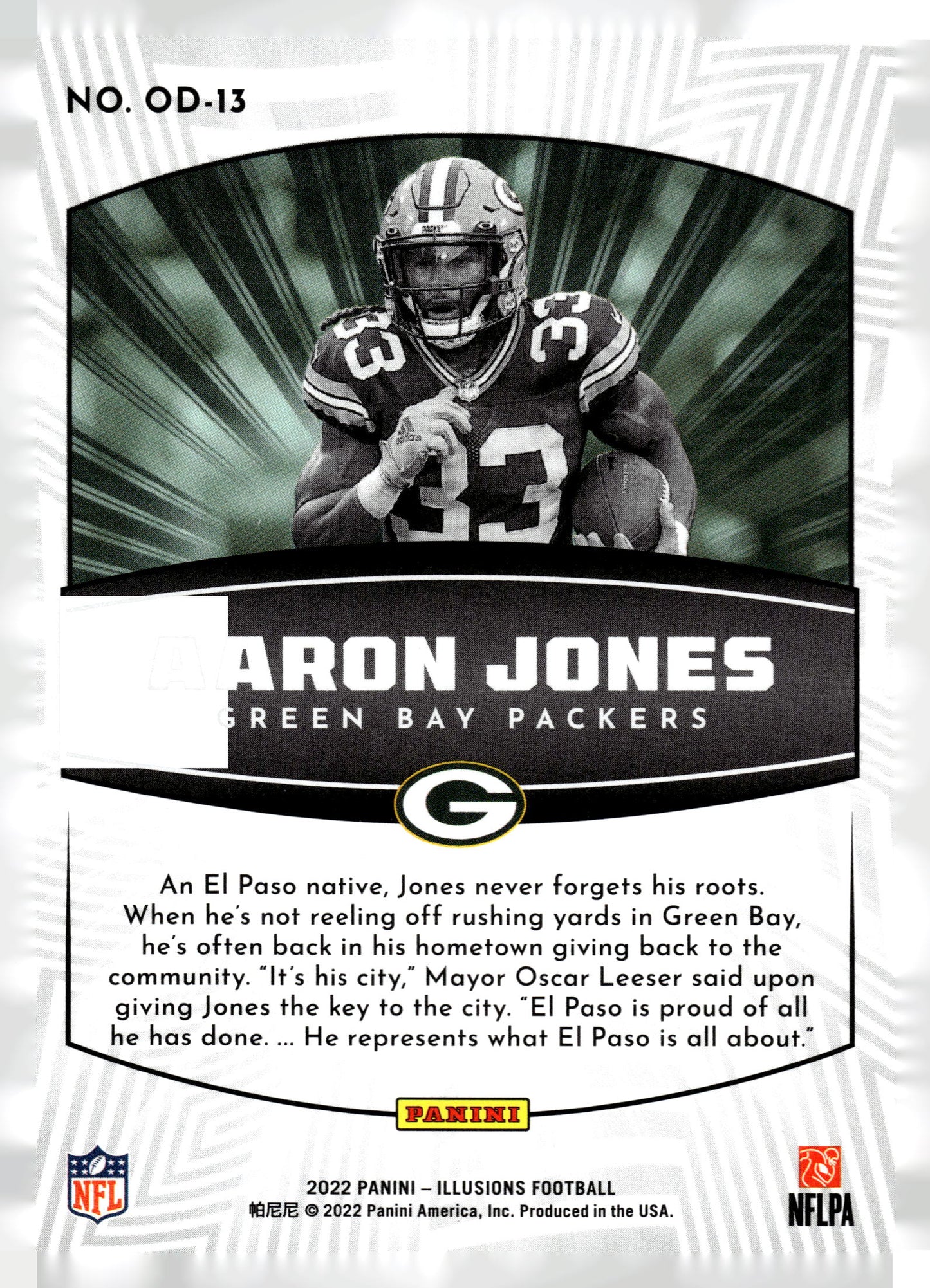 2022 Panini Illusions #OD-13 Aaron Jones Operation Detonation