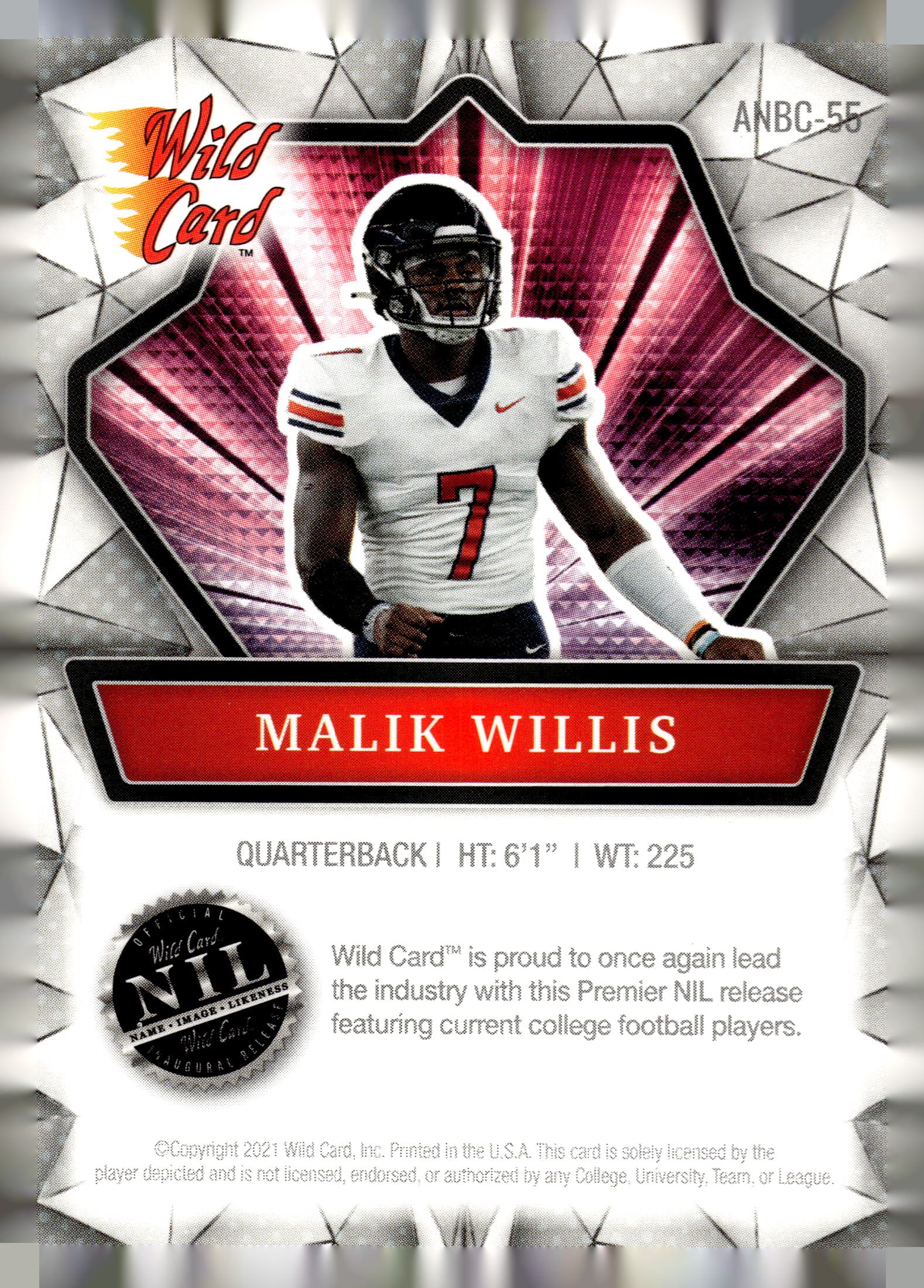 2021 Wild Card Alumination NIL #ANBC-55 Malik Willis