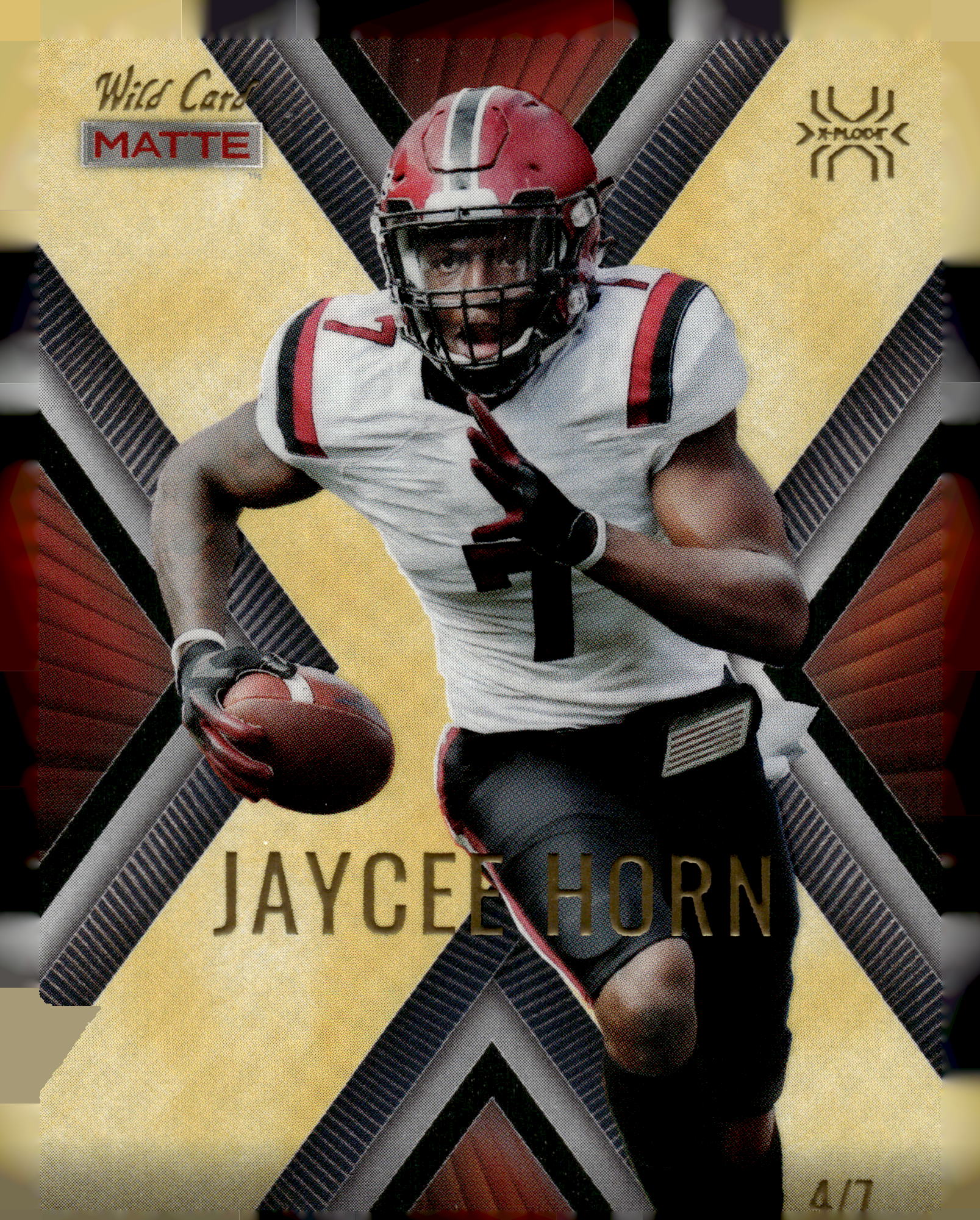 2021 Wild Card Matte #MXP-9 Jaycee Horn X-Plode Red/Gold Gold Matte in Gold