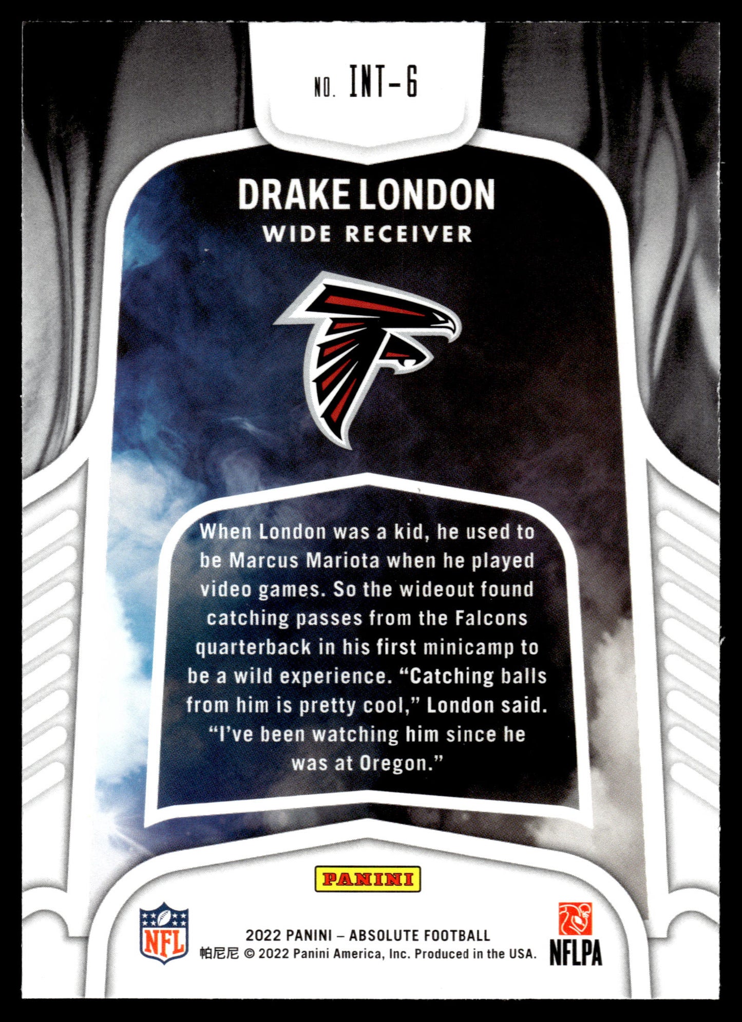 2022 Panini Absolute #INT-6 Drake London Introductions
