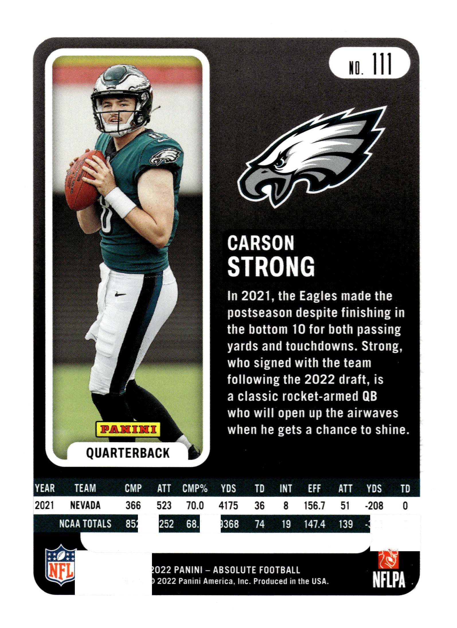 2022 Panini Absolute #111 Carson Strong Retail