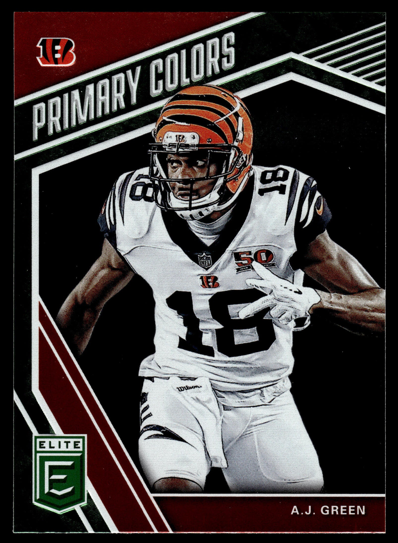 2019 Donruss Elite #PC-4 A.J. Green Primary Colors Green