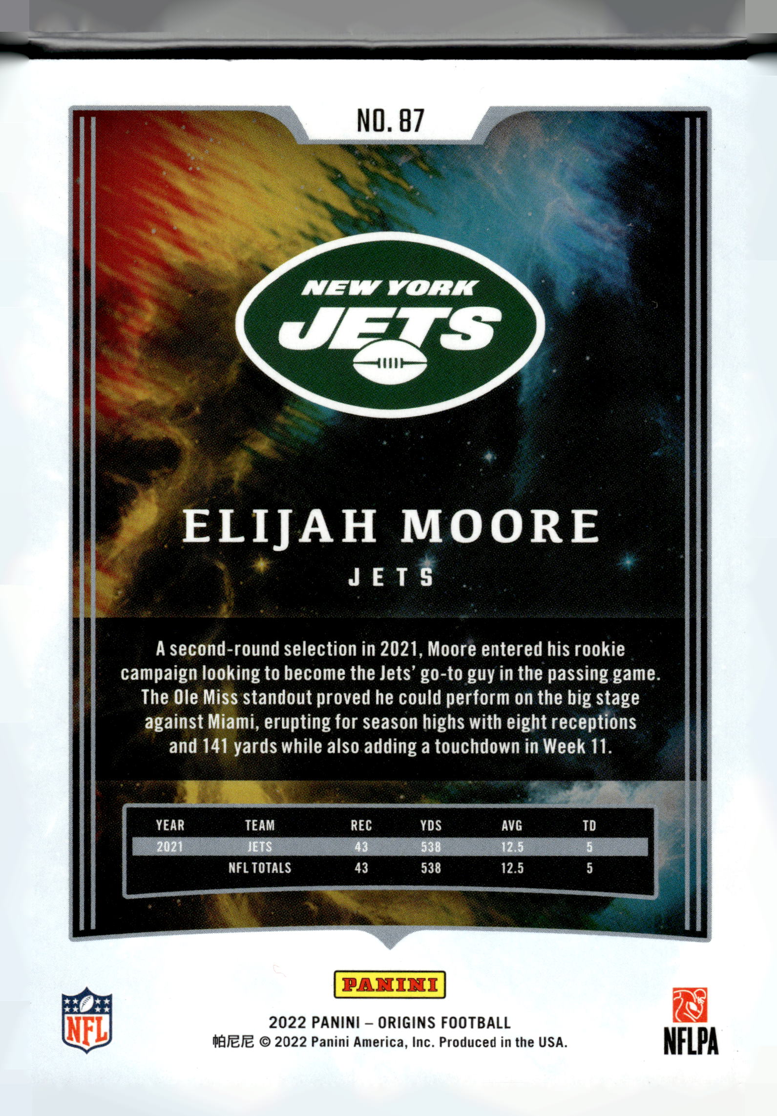 2022 Panini Origins #87 Elijah Moore Red #/299