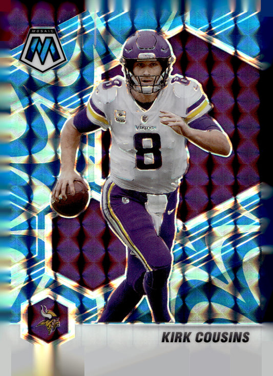 2021 Panini Mosaic #128 Kirk Cousins Prizm Reactive Blue