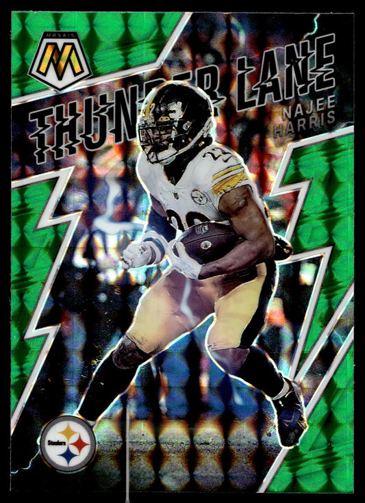 2022 Panini Mosaic #TL-5 Najee Harris Thunder Lane Mosaic Green