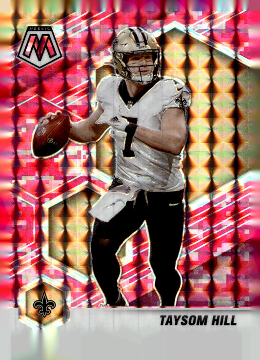 2021 Panini Mosaic #142 Taysom Hill Prizm Camo Pink