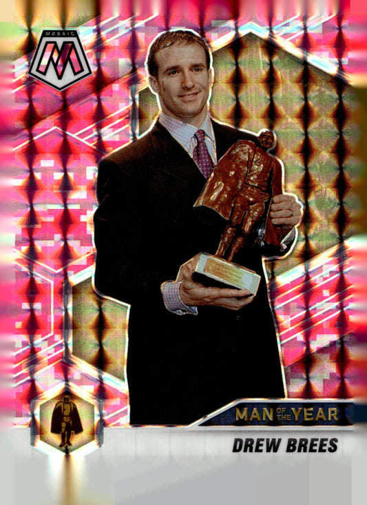 2021 Panini Mosaic #264 Drew Brees Prizm Camo Pink