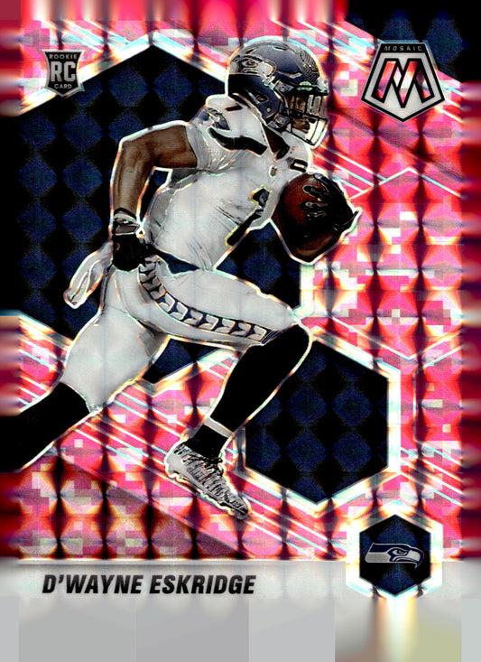 2021 Panini Mosaic #319 D'Wayne Eskridge Prizm Camo Pink