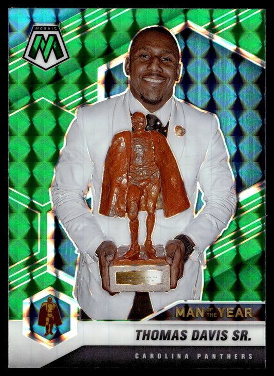 2021 Panini Mosaic #268 Thomas Davis Prizm Green