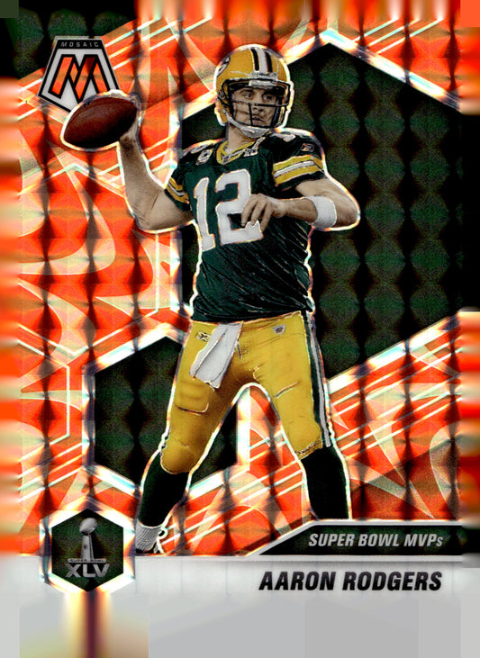 2021 Panini Mosaic #289 Aaron Rodgers Prizm Reactive Orange