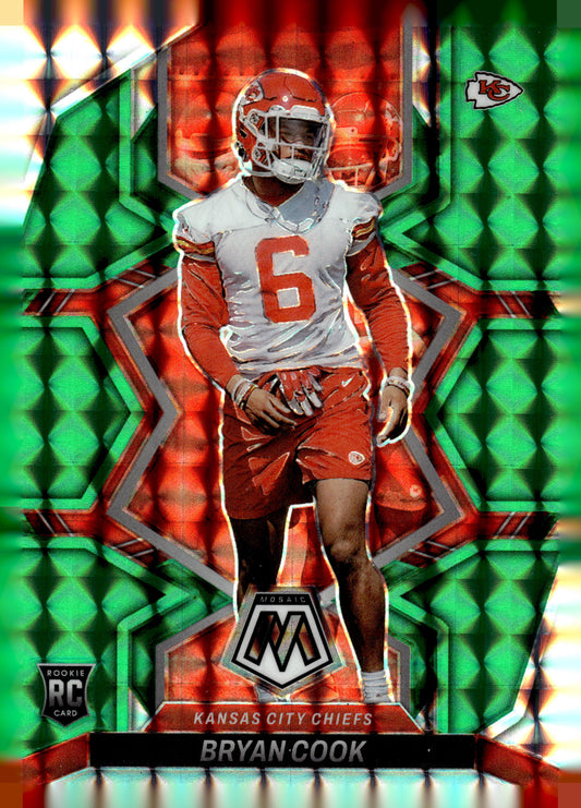 2022 Panini Mosaic #397 Bryan Cook Mosaic Green