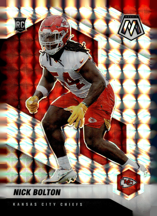 2021 Panini Mosaic #366 Nick Bolton Prizm Silver