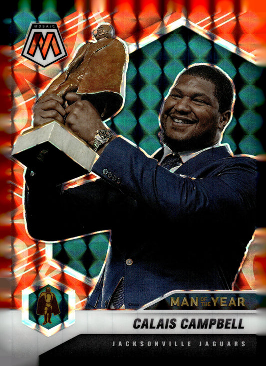 2021 Panini Mosaic #270 Calais Campbell Prizm Reactive Orange