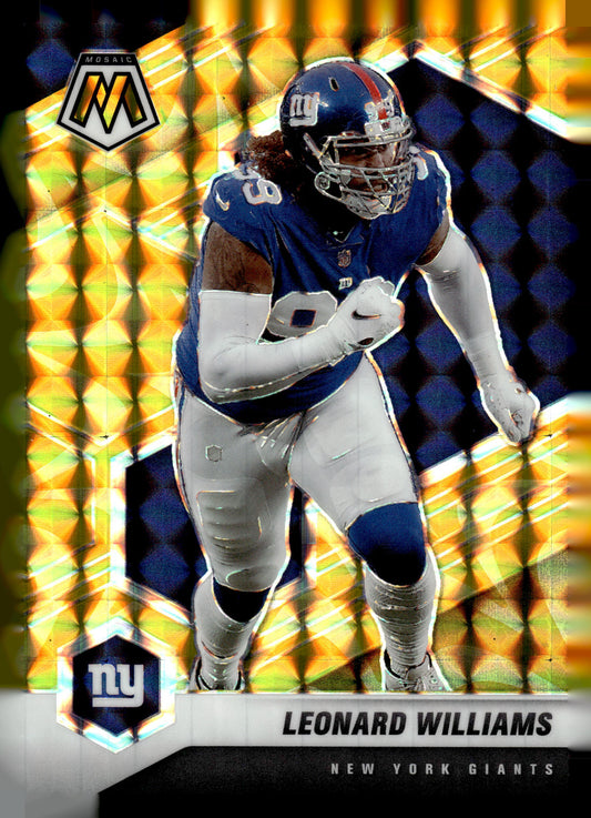 2021 Panini Mosaic #154 Leonard Williams Prizm Reactive Yellow