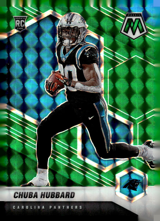 2021 Panini Mosaic #325 Chuba Hubbard Prizm Green